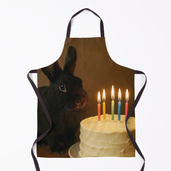 Item preview, Black Rabbit with Birthday Cake – Cute Bunny Lover Happy Birthday Design designed and sold by EmeraldeaArt.
