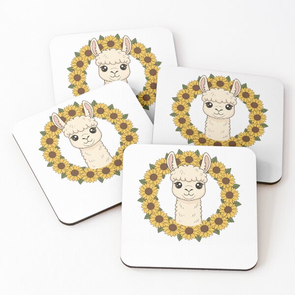 Item preview, Cute Alpaca Sunflower Wreath Floral Animal designed and sold by k3rstman1.