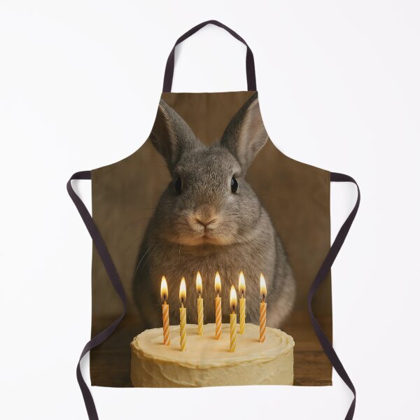 Item preview, Grey Bunny with Birthday Cake – Cute Rabbit Celebration Design designed and sold by EmeraldeaArt.