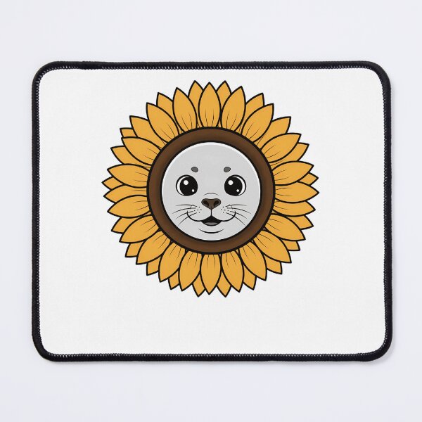 Item preview, Cute Kawaii Baby Seal Sunflower Floral Petals designed and sold by k3rstman1.