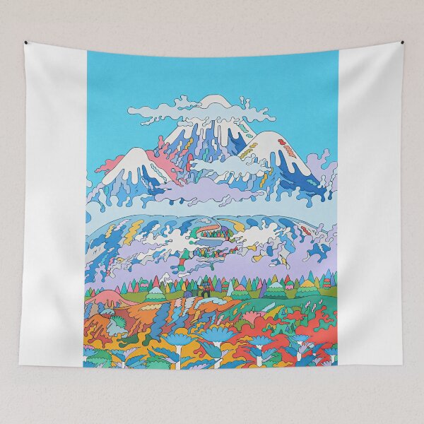 Aperçu de l'œuvre Psychedelic Mountain Fantasy Pop Art Landscape créée et vendue par LaFabricaArt.
