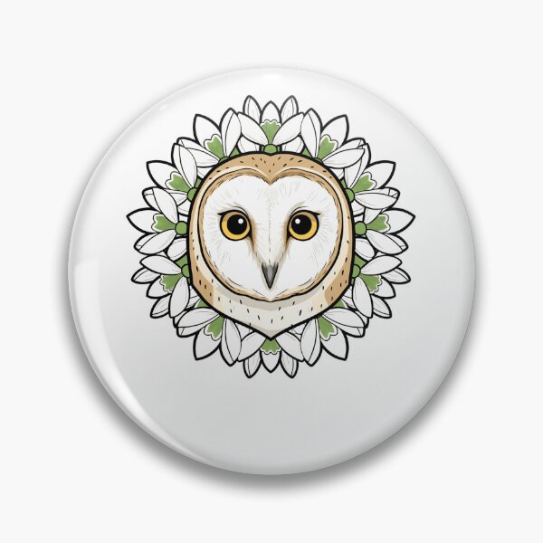 Item preview, Barn Owl and Snowdrop Floral Mandala designed and sold by k3rstman1.