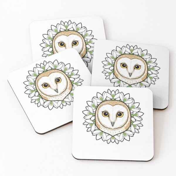 Item preview, Barn Owl and Snowdrop Floral Mandala designed and sold by k3rstman1.