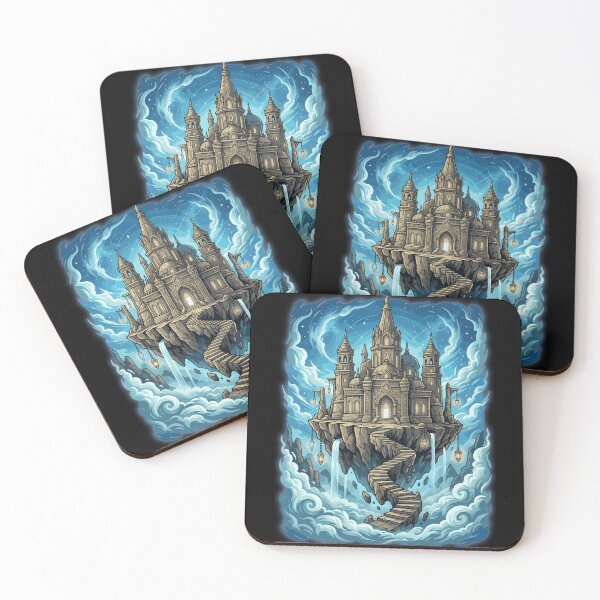 Item preview, Celestial Floating Castle Magic Sky Kingdom Illustration designed and sold by AmazingEG.