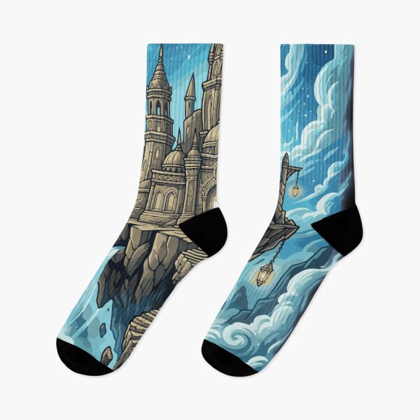 Item preview, Celestial Floating Castle Magic Sky Kingdom Illustration designed and sold by AmazingEG.