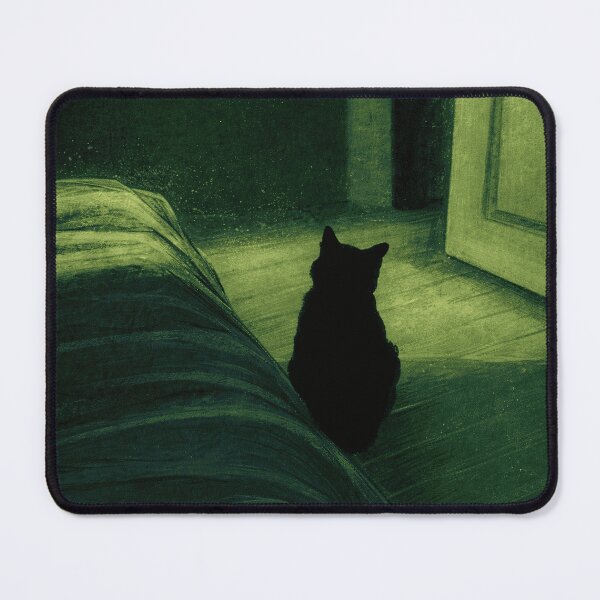 Item preview, Moody Cat Silhouette Nocturne Impressionist Art designed and sold by LaFabricaArt.