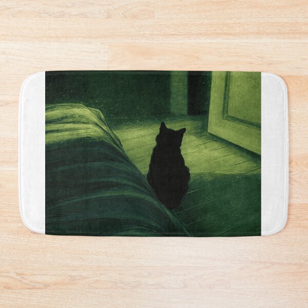 Item preview, Moody Cat Silhouette Nocturne Impressionist Art designed and sold by LaFabricaArt.