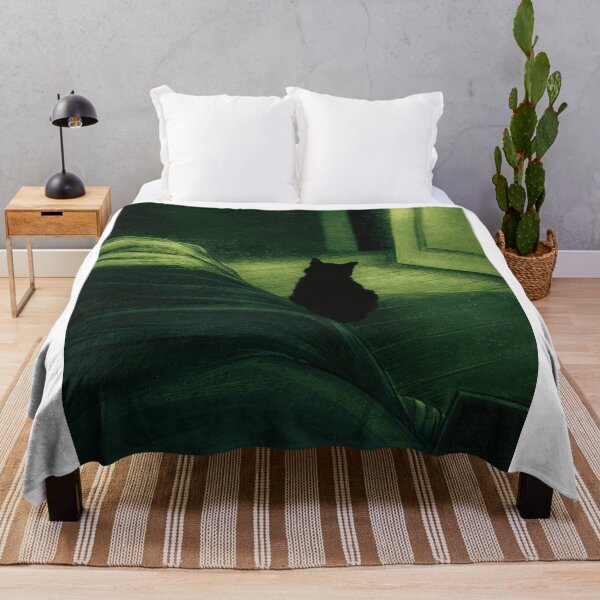 Item preview, Moody Cat Silhouette Nocturne Impressionist Art designed and sold by LaFabricaArt.