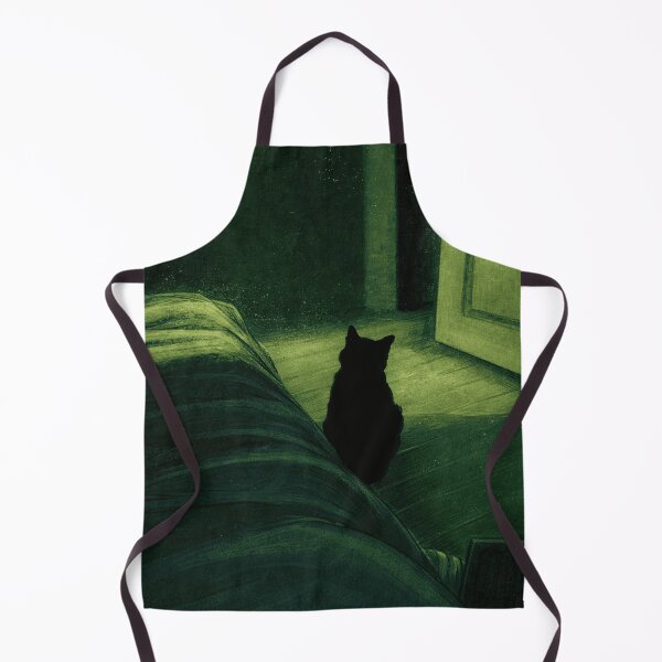Item preview, Moody Cat Silhouette Nocturne Impressionist Art designed and sold by LaFabricaArt.