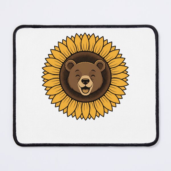Item preview, Smiling Brown Bear Cub in Yellow Sunflower designed and sold by k3rstman1.