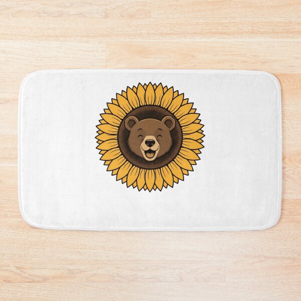 Item preview, Smiling Brown Bear Cub in Yellow Sunflower designed and sold by k3rstman1.