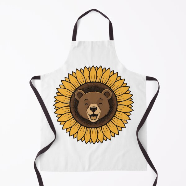 Item preview, Smiling Brown Bear Cub in Yellow Sunflower designed and sold by k3rstman1.