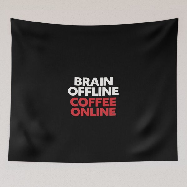 Item preview, Brain Offline Coffee Online Funny Coffee Shirt ADHD Humor Caffeine Lover Tee designed and sold by VibeOffline Studio.
