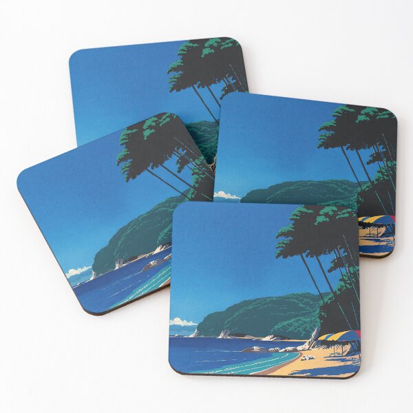 Aperçu de l'œuvre Tropical Beach Coastline Modern Illustration Art créée et vendue par LaFabricaArt.