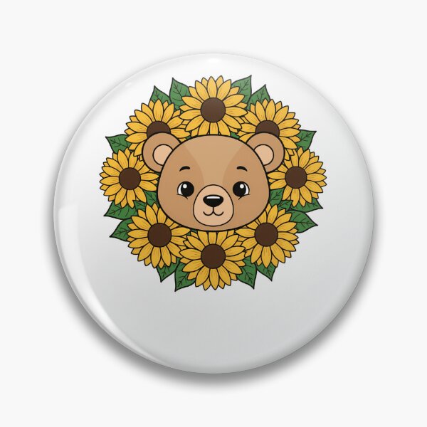 Item preview, Adorable Bear Cub with Sunflower Floral Wreath designed and sold by k3rstman1.