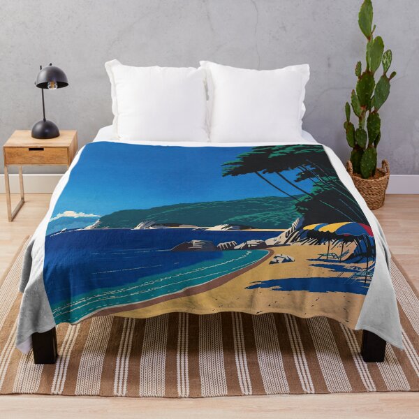 Item preview, Tropical Beach Coastline Modern Illustration Art designed and sold by LaFabricaArt.
