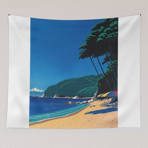 Item preview, Tropical Beach Coastline Modern Illustration Art designed and sold by LaFabricaArt.