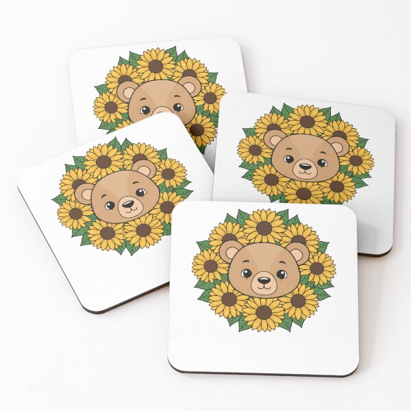 Item preview, Adorable Bear Cub with Sunflower Floral Wreath designed and sold by k3rstman1.
