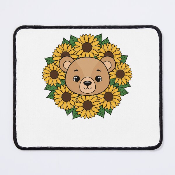 Item preview, Adorable Bear Cub with Sunflower Floral Wreath designed and sold by k3rstman1.