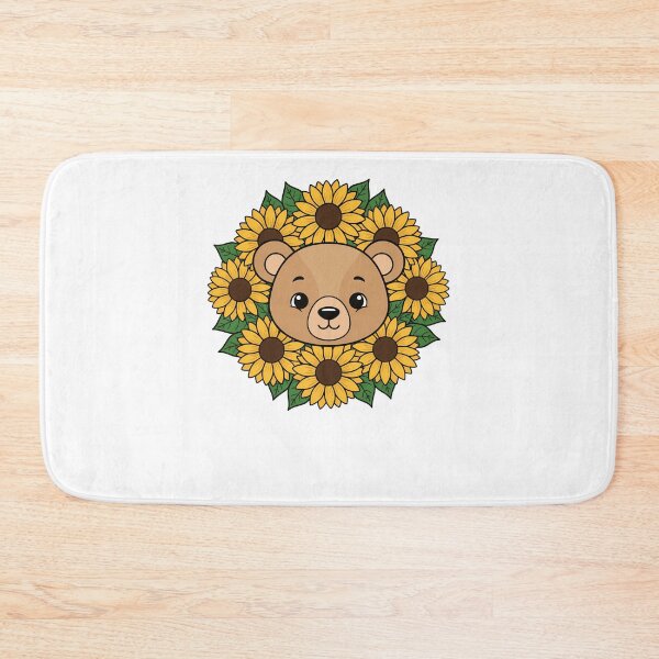 Item preview, Adorable Bear Cub with Sunflower Floral Wreath designed and sold by k3rstman1.