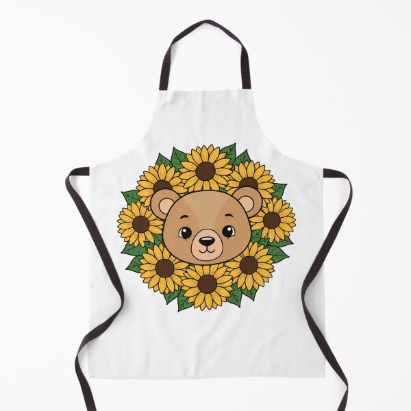 Item preview, Adorable Bear Cub with Sunflower Floral Wreath designed and sold by k3rstman1.