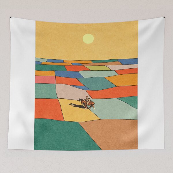 Item preview, Abstract Farmland Horse Rider Modern Art designed and sold by LaFabricaArt.