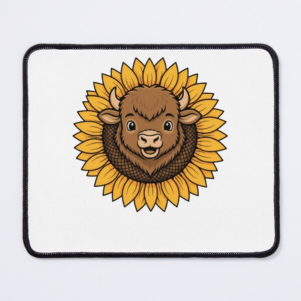 Item preview, Cute Bison Calf Sunflower Nature Theme designed and sold by k3rstman1.