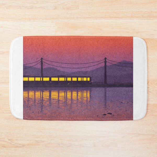 Aperçu de l'œuvre Sunset Train Reflection Landscape Impressionist Art créée et vendue par LaFabricaArt.