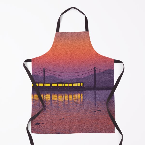 Item preview, Sunset Train Reflection Landscape Impressionist Art designed and sold by LaFabricaArt.