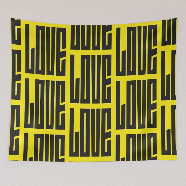 Item preview, love - bold yellow typography art designed and sold by kobyakov.