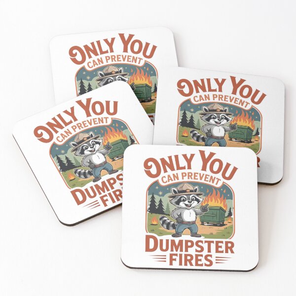 Item preview, Only You Can Prevent Dumpster Fires: Funny Raccoon Firefighter Meme Sarcastic Humor Meme Office designed and sold by NewaveBoutique.