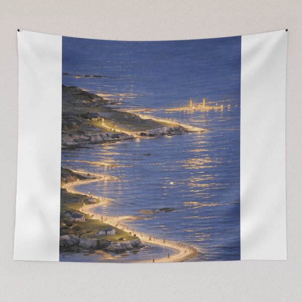 Aperçu de l'œuvre Luminous Coastal Night Impressionism Seascape Art créée et vendue par LaFabricaArt.