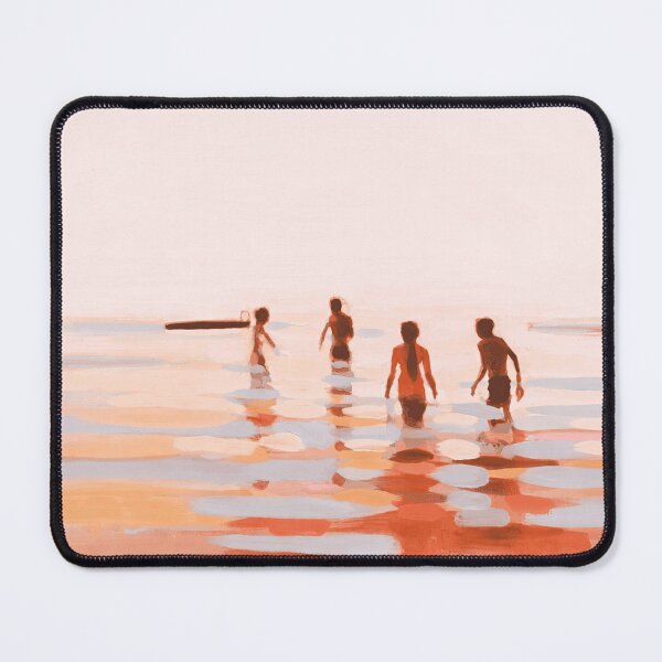 Item preview, Minimalist Beach Figures Sunset Impressionist Art designed and sold by LaFabricaArt.