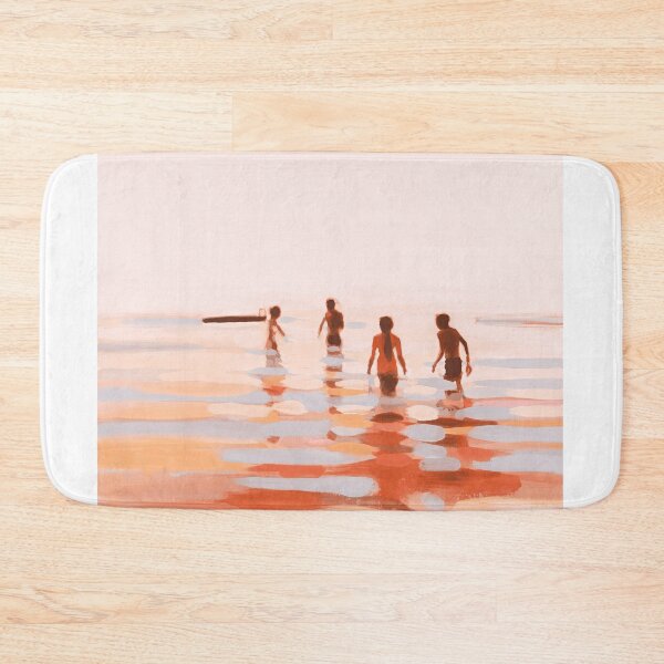 Item preview, Minimalist Beach Figures Sunset Impressionist Art designed and sold by LaFabricaArt.