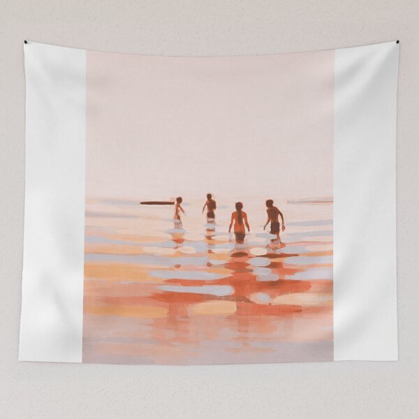 Aperçu de l'œuvre Minimalist Beach Figures Sunset Impressionist Art créée et vendue par LaFabricaArt.