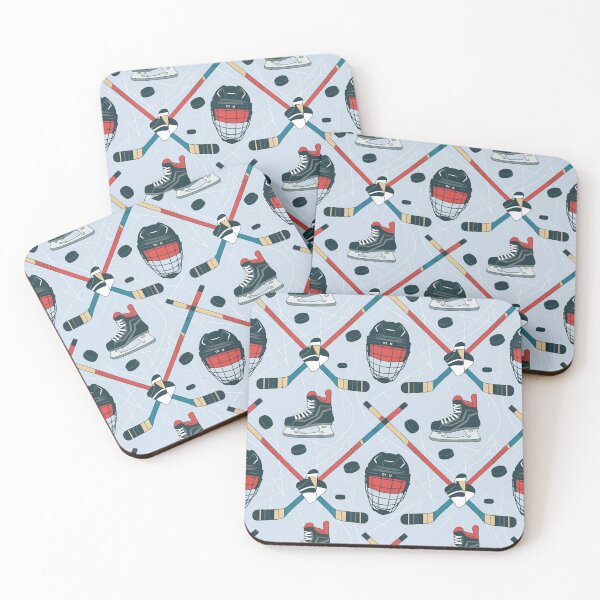 Item preview, Ice Hockey Seamless Pattern – Helmets, Skates, Sticks & Pucks designed and sold by Midnight Veil Designs.