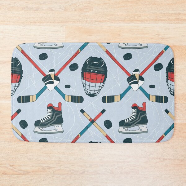 Item preview, Ice Hockey Seamless Pattern – Helmets, Skates, Sticks & Pucks designed and sold by Midnight Veil Designs.