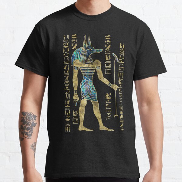 Egyptian Anubis Ornament Gold and Abalone Classic T-Shirt