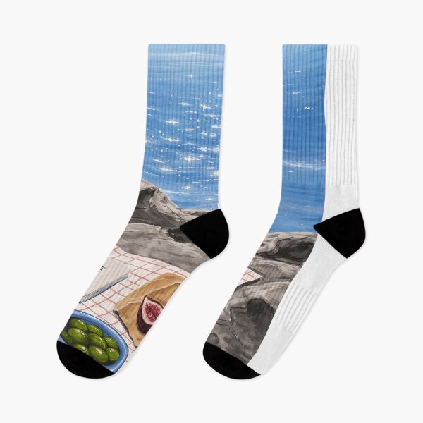 Item preview, Mediterranean Picnic Seaside Modern Illustration Art designed and sold by LaFabricaArt.