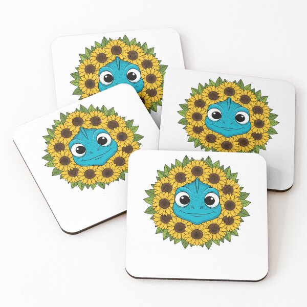 Item preview, Cute Blue Chameleon Sunflower Floral Wreath designed and sold by k3rstman1.