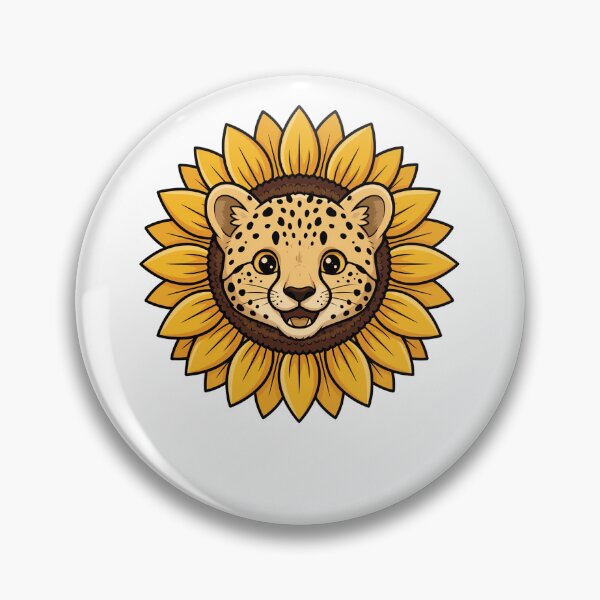 Item preview, Cute Cheetah Cub Sunflower Floral Bloom designed and sold by k3rstman1.