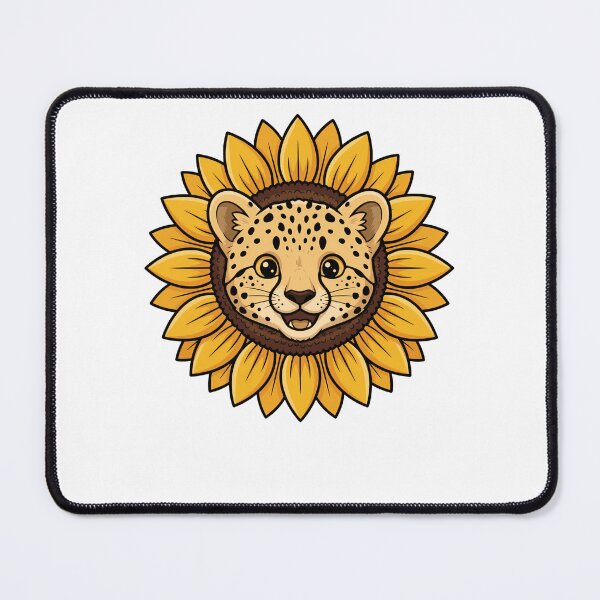 Item preview, Cute Cheetah Cub Sunflower Floral Bloom designed and sold by k3rstman1.