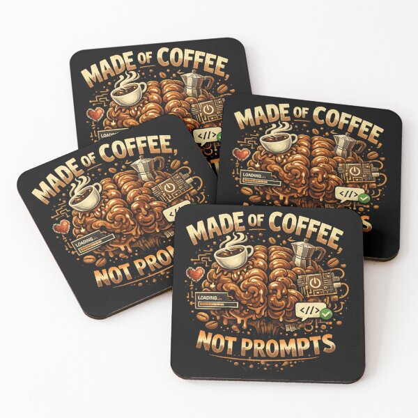 Item preview, Made of Coffee Not Prompts Design designed and sold by rocknrollstyles.