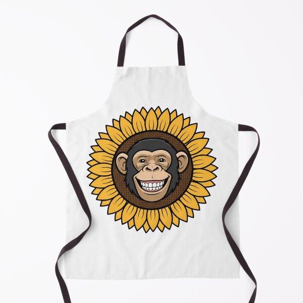 Item preview, Happy Smiling Chimpanzee Sunflower Yellow Floral Theme designed and sold by k3rstman1.