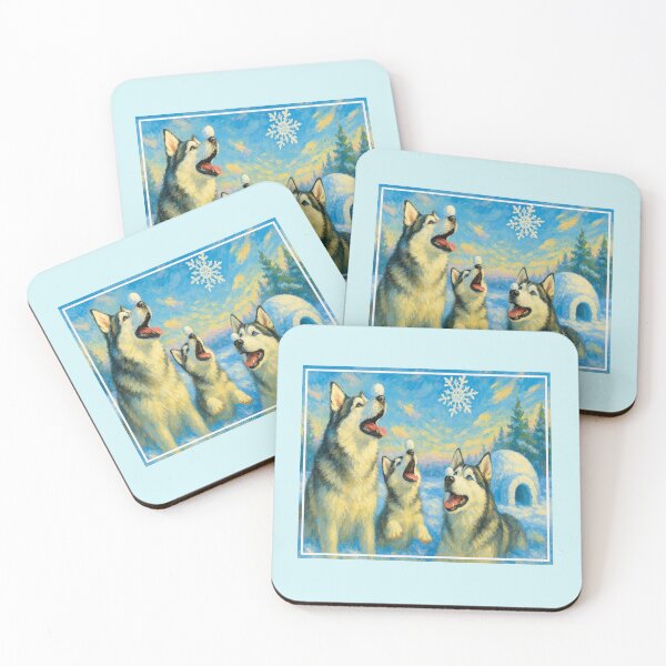 Item preview, Three Siberian huskies playing in the snow designed and sold by the artedivino.