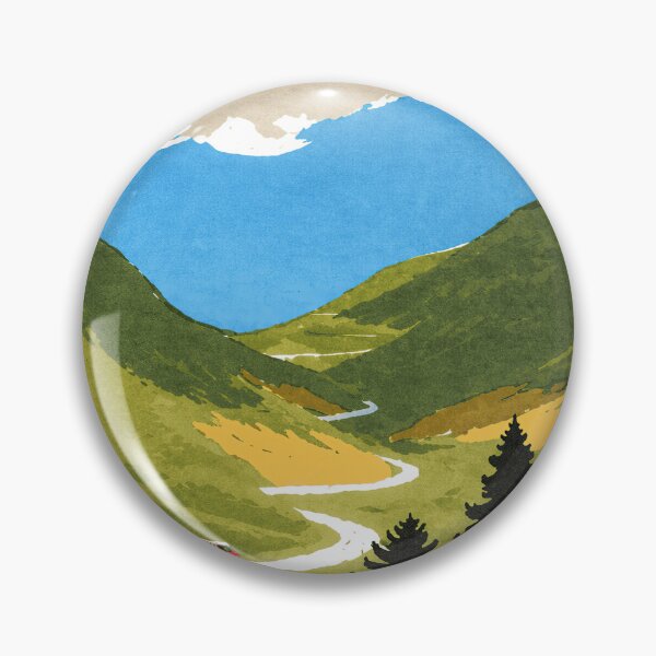 Item preview, Vintage Road Trip Mountain Landscape Illustration Art designed and sold by LaFabricaArt.