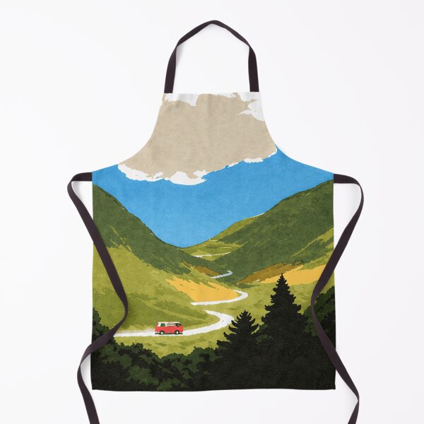 Item preview, Vintage Road Trip Mountain Landscape Illustration Art designed and sold by LaFabricaArt.