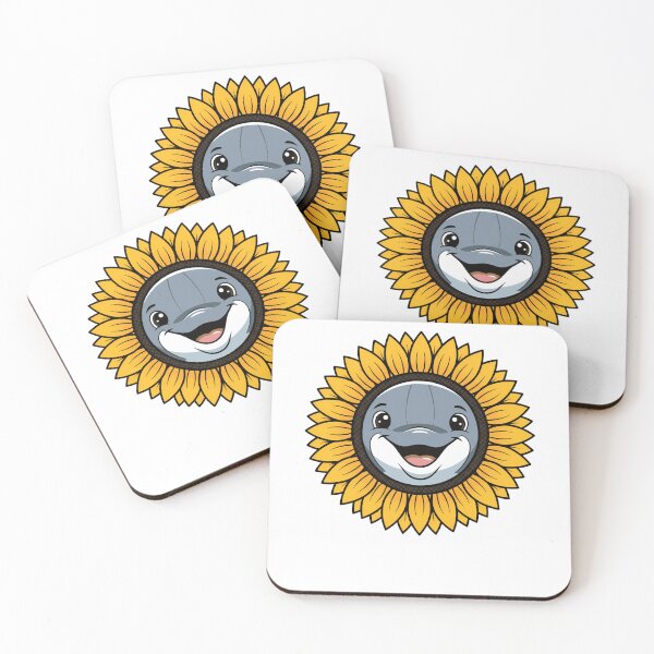 Item preview, Cute Smiling Dolphin Sunflower Floral Ocean Mashup designed and sold by k3rstman1.