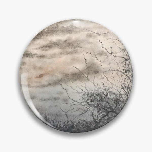 Item preview, "Crimson Dusk: Brooding Charcoal Landscape with Lone Tree designed and sold by Chris Ott Creates.