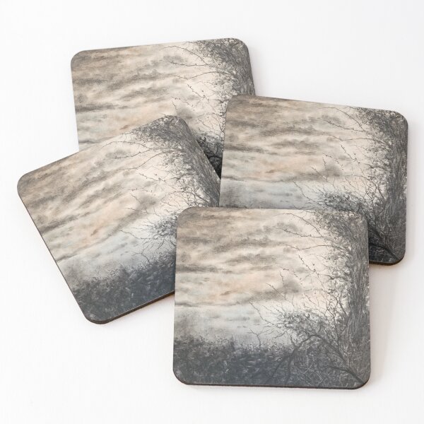 Item preview, "Crimson Dusk: Brooding Charcoal Landscape with Lone Tree designed and sold by Chris Ott Creates.
